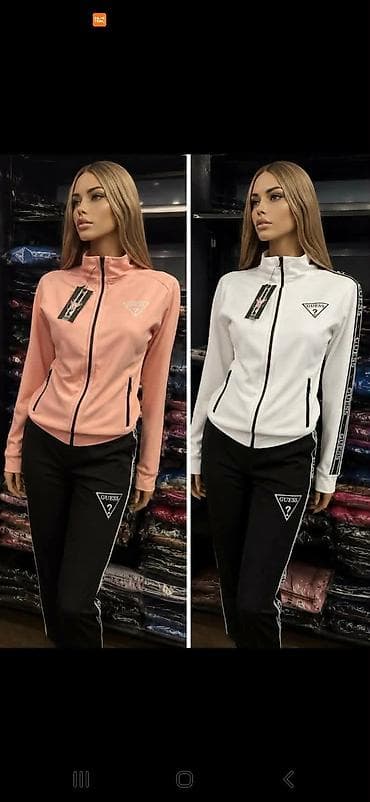 Ženska odeća: Ženski komplet trenerke Guess stil - Dvodijelni set: gornji deo na — 2
