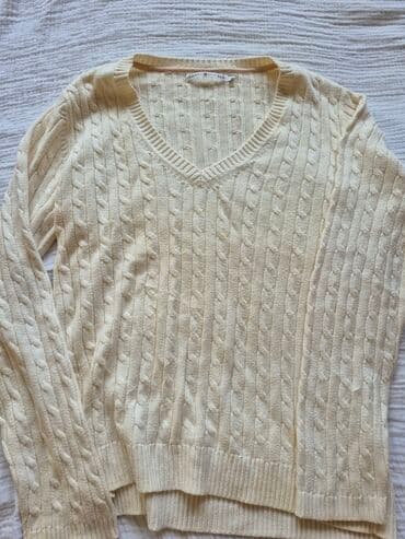 tommy hilfiger d: Tommy Hilfiger džemper, krem/bež boje, sa pletenim “cable knit” — 1