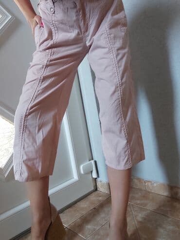 Pantalone: Puder pantaline 7/8,s,lastez u pojasu,nove,S. Amisu — 2