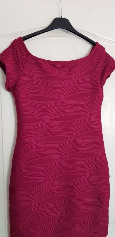 silvian heach haljine: L (EU 40), color - Burgundy, Cocktail, Short sleeves — 2