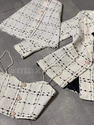 tweed komplet: New,,Magical Tweed’’Trodelni Set*Long Style Sako* (Sako+Korset+Suknja) — 2