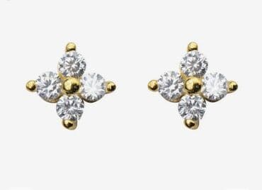 pidzama iz jednog dela: Screwback earrings, Material: Cubic zirconia, Silver — 1