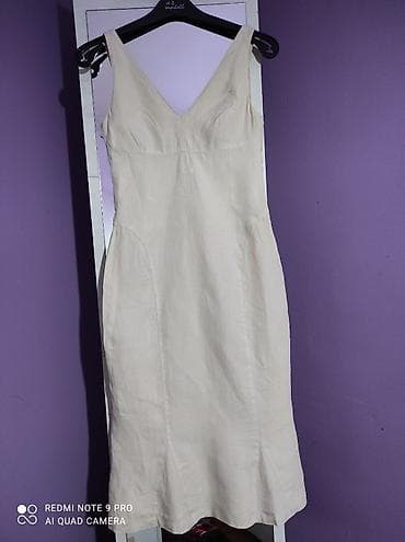gleznjace sa stiklom: Lanena haljinica velicina S Duzina 110 Poluobim od pazuha do pazuha 39 — 1