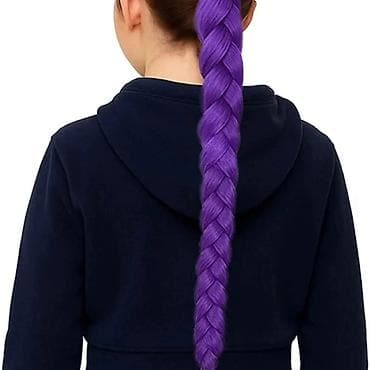 reserved l: Ekstenzija pletenice na šnalice – ljubičasta, 1 komad - Dužina: 66 cm — 6