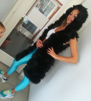 S (EU 36), Veštačko krzno, bоја - Crna