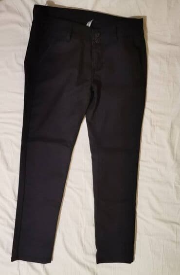 crna kozna jakna sa belim krznom: L — 2