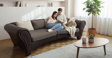 kauč grof: Vrhunski cetvorosed koža -  mebl. Ovalnog dizajna jako zanimljiva — 1