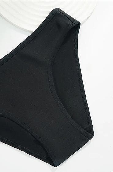 kompleti za devojke: Set od 4 komada – klasične crne ženske gaćice - Boja: potpuno crna - — 2