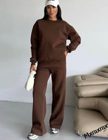 suskavac komplet: 🔥Ženski komplet trenerke – dukserica + donji deo sa širokim nogavicama — 2