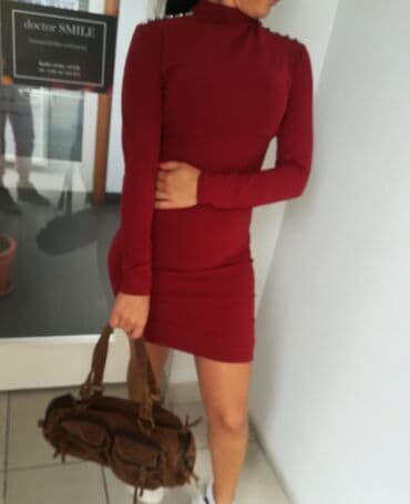 leprsave duge haljine: S (EU 36), color - Burgundy, Long sleeves — 4