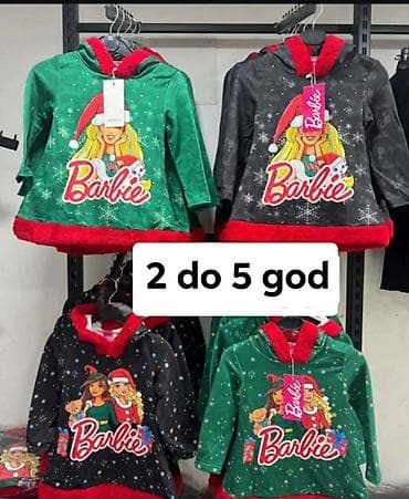 Pidžame i donji veš: 🥳Dečje dukserice/haljinice sa kapuljačom – Barbie, praznični motivi — 1