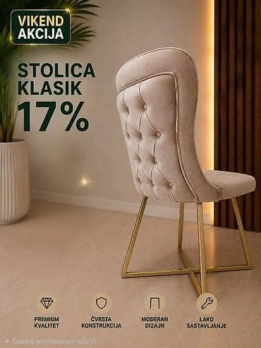 stolica za rad: **Stolica Klasik** Elegantna trpezarijska stolica modernog i — 1
