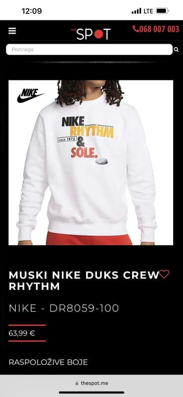 h: Nike crew rhythm duks vel.M novo — 3