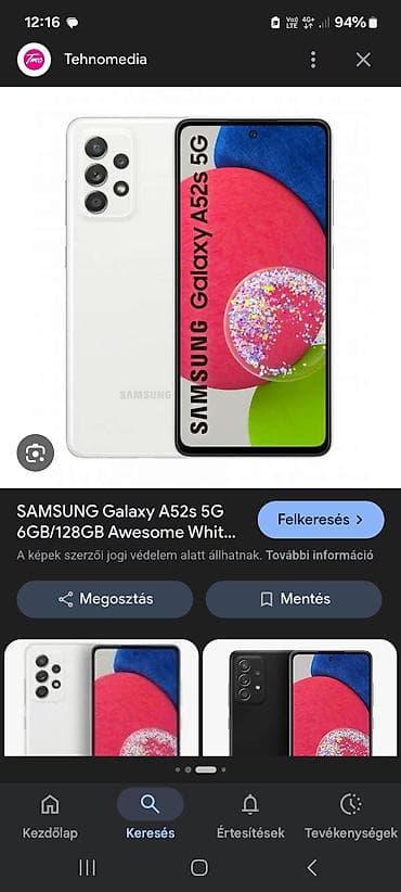 iphone 8 polovan: Samsung Galaxy A52s 5G (SM-A528BZWE CUC) – Awesome White - Ekran — 5