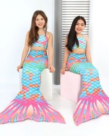 policijsko odelo: Odmah dostupni trodelni sirena kupaći kostimi za devojčice od 2 do 14 — 3