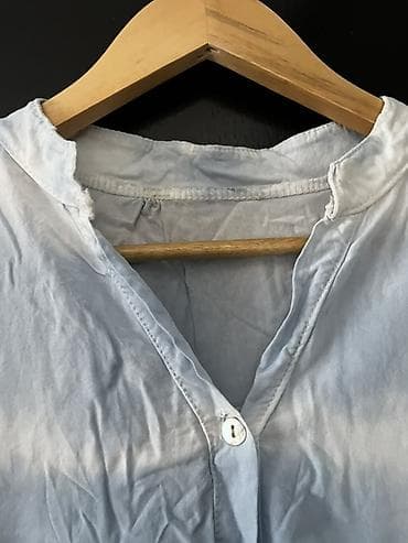 Bluze: Ženska košulja/bluza sa tie-dye efektom u svetloplavim i belim — 3