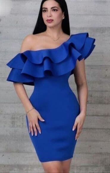 XL, color - Blue, Cocktail, Other sleeves