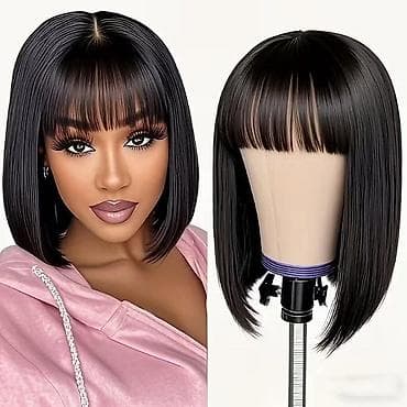 keratin za kosu: Kosa perika – ravni bob sa šiškama, prirodnog izgleda - Stil — 3