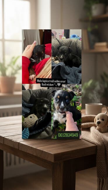 Izgubljeno-nađeno, dajem besplatno: Preslatko štene traži dom - Mlado štene malog rasta, crne dlake sa — 2