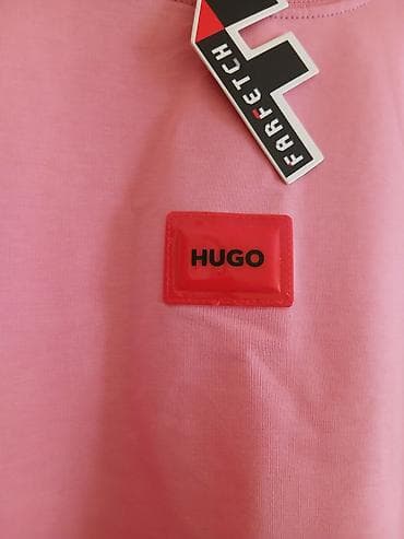 deichmann patike: HUGO zenski duks – roze sa kodom - Model: klasičan crewneck (okrugli — 2