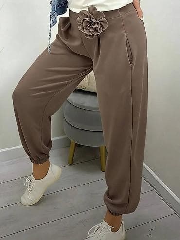 Wedding Clothes & Accessories: Ženske pantalone sa 3D cvetnim detaljem u struku - Model — 4