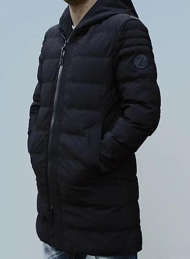 kosulja i pantalone: Muška zimska parka – crna - Duga silueta do sredine butina, ravnog — 1