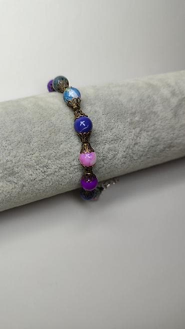 baletanke za folklor: Narukvica sa perlama u više boja - Rukotvorina sa okruglim perlama u — 6