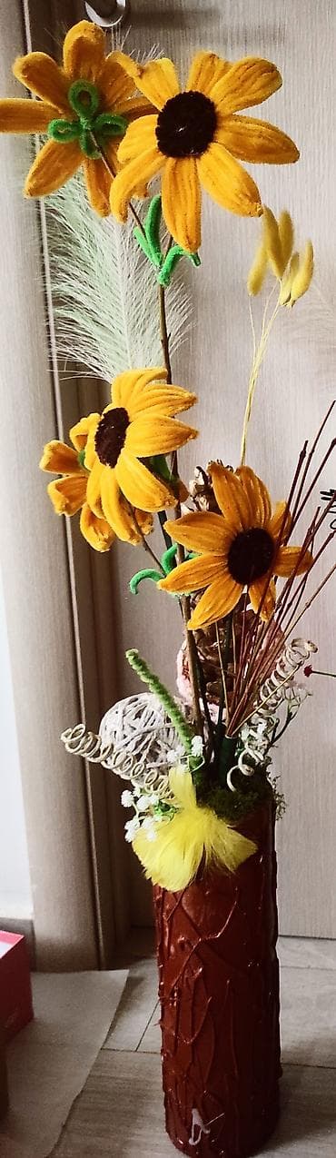 viskoza sa elastinom: Ručne dekorativne aranžmane od plišanih žičica (pipe cleaners) u — 2