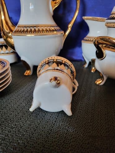 metalac solje za kafu cene: Servis vintaz za kafu porcelanski. Servis za kafu,perfektan pozlata — 11
