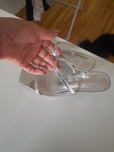 Slippers: Srebrne kožne sandale – Claudia Donatelli - Brend: Claudia Donatelli — 7