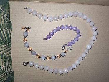 unikatne ogrlice handmade: Set ručno rađenog nakita od perli - Ogrlica od glatkih okruglih perli — 1