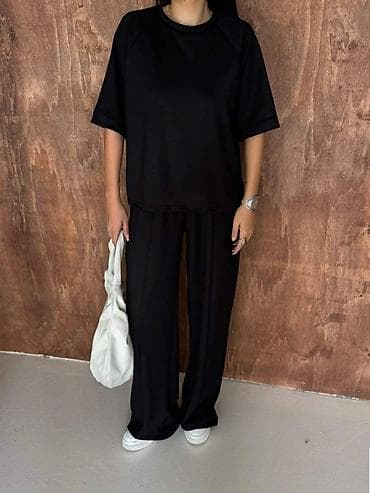 saranski komplet: Komplet široke pantalone visokog struka na lastiz i bocnim dzepovima — 7