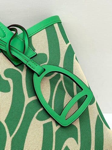 sinsay srebrna torbica: Torba – prostrani tote od platna i kože, zelena - Materijal — 5