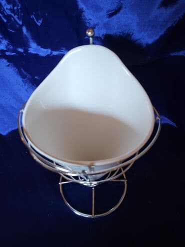 porcelanske solje za caj: Porcelanska nova posuda za pomfrit,sladoled itd. sa stalkom — 3