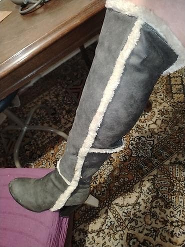 sandale bez boje: High boots, 36, color - Grey — 1