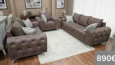 kolevka za bebe dexy co: Komplet tapaciranih garnitura za dnevni boravak – moderan Chesterfield — 5