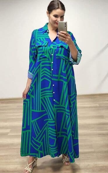 mokasine beograd: One size, bоја - Zelena, Oversize, Dugih rukava — 2