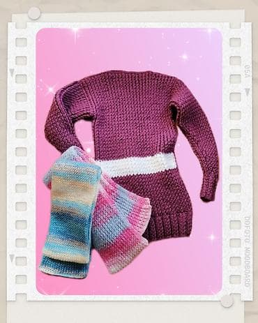 Blazers: Ručno pleteni džemper i 2 šala, novo sve za 1500 din. *Džemper vel — 1