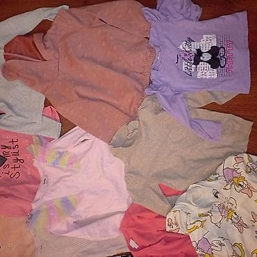 crne satenske pantalone: Paketić dečije garderobe za devojčice – razni komadi dugih rukava i — 3