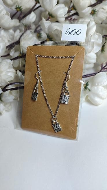 replay torbe nova kolekcija: Set nakita – ogrlica i minđuše - Materijal: metal u srebrnoj boji - — 2