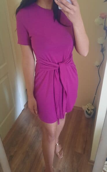 Women's Clothing: Atmosphere S, color - Pink, Evening, Short sleeves — 1