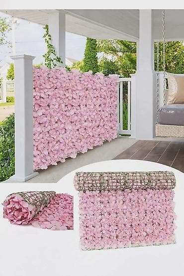 roze fotelje: 🌸 Dekorativna ograda od veštačkog cveća 3x1m 🌸 Ulepšajte svoju terasu — 1