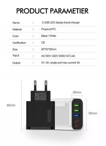 retro telefoni: Adapter za USB sa LCD ekranom boja bela i crna — 2