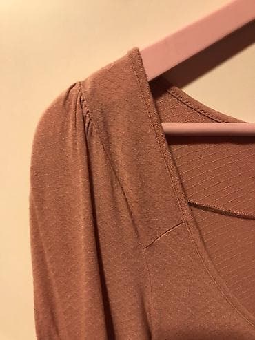 košulja na pruge: Etam bluza, puder roze boje, bozansvenog materijala, divan izrez i — 4