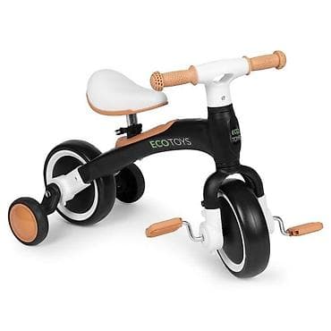 Dečiji bicikli: Ecotoys balans bicikl sa pedalama i pomoćnim točkovima 3u1 – black — 1