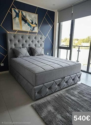 kolevka za bebe dexy co: Luksuzni tapacirani bračni krevet sa visokim uzglavljem - Dizajn — 2