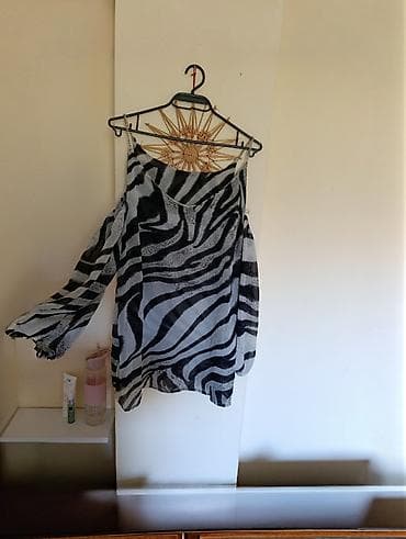 mint sako: Zebraste ženske bluzica/tunika bez rukava sa tankim bretelama i jednim — 1