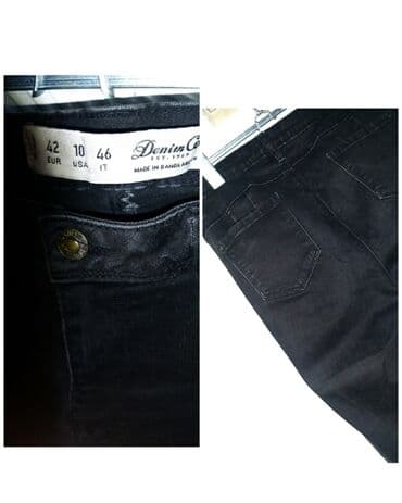 lanene pantalone lidl: Denim Co push-up L Sa puno elastina,skinnydubljeg struka Struk 40 — 6