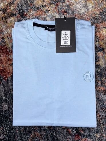 kopačke sa čarapicom: Short sleeves T-shirt, Balmain, color - Blue, Cotton — 2
