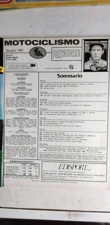 poslednji pravi bajkeri 8: Casopis Motociclisimo br.6/1981 italijanski 300 str — 2